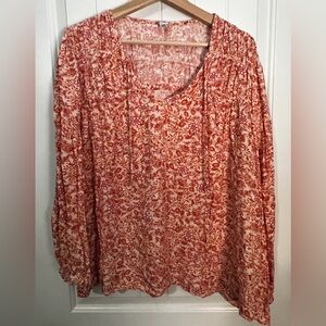 Old Navy Red Floral Blouse
